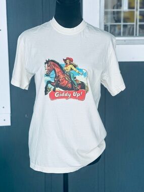 Giddy Up! Comfort Colors Western Graphic Tee in cream